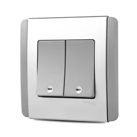 Neo 1-3 Gang Vertical Grey Silver With LED