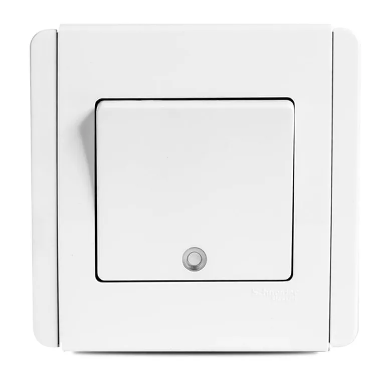 Neo 1 Gang 2 way Switch Vertical  White with LED and Fluorescent