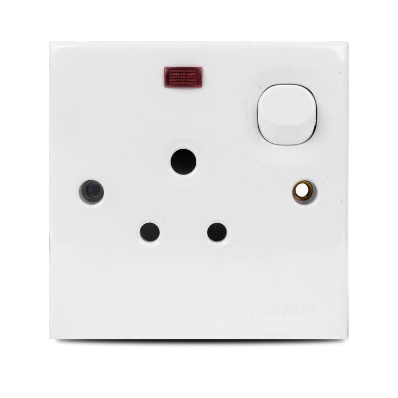 E-Series 5A 3 Pin Round Switch Socket with Neon